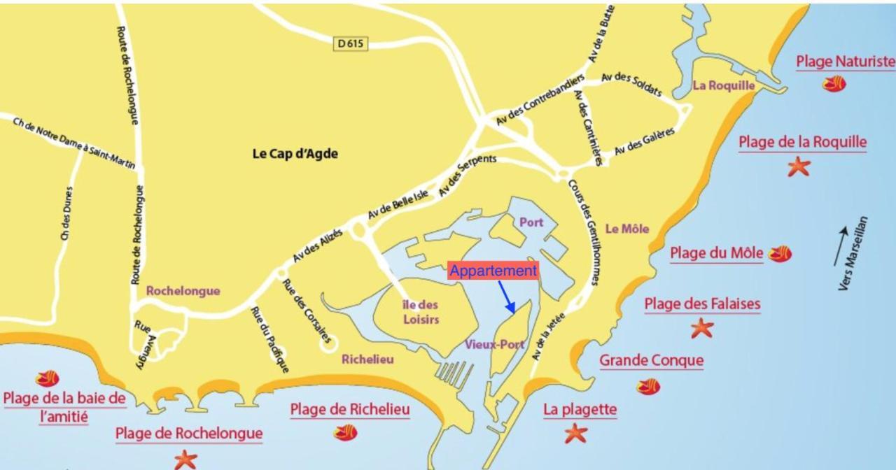La Brigantine 607, T2 Vue Mer, Piscine, Tennis Agde Exterior foto